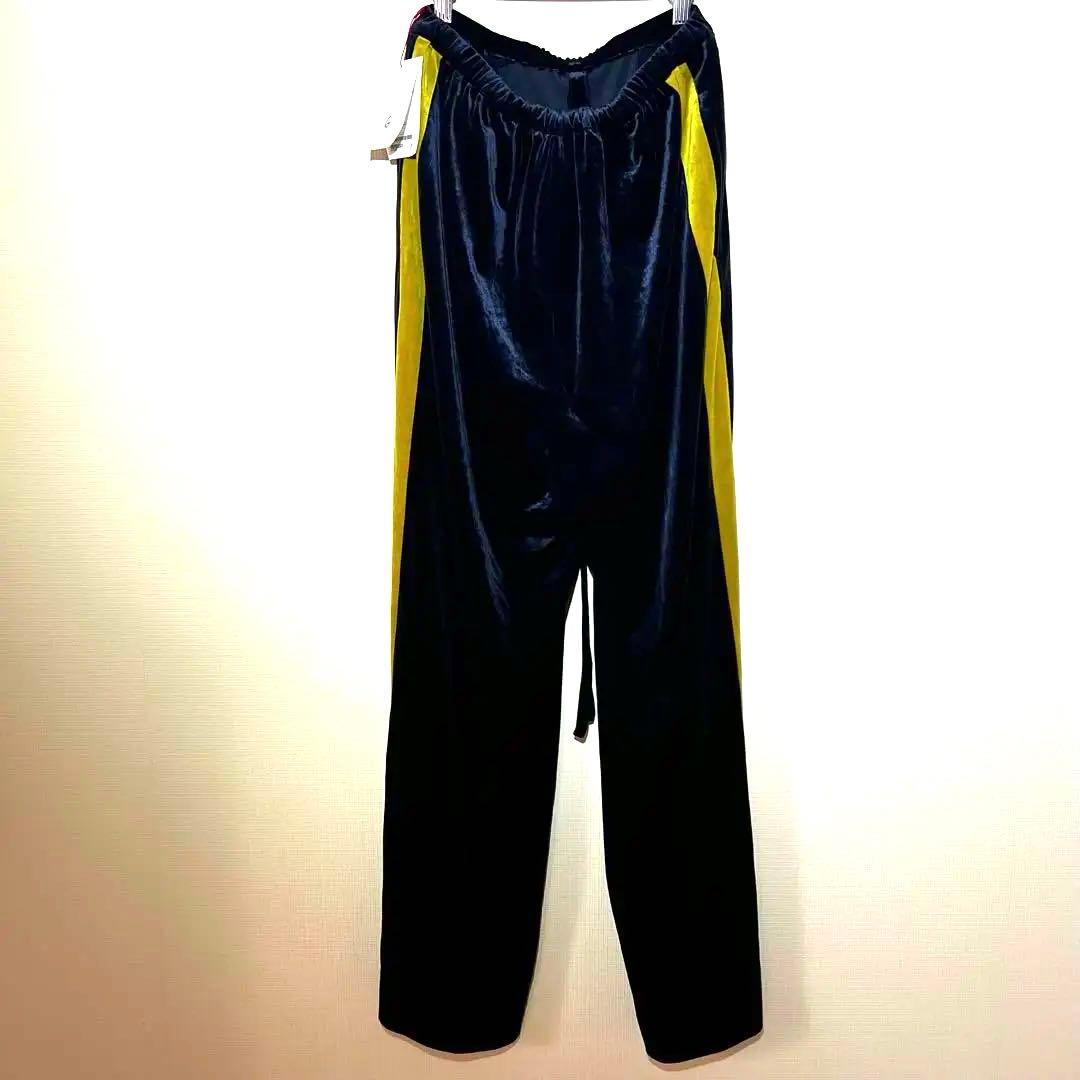 新品タグ付きベロアパンツ　ネイビー 36 BEAUTY&YOUTH