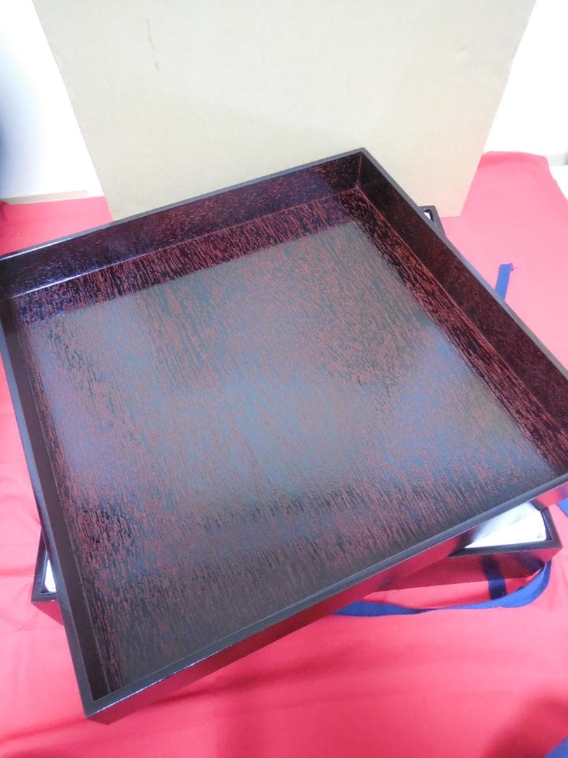 塗師　華山造　松葉蒔絵　　炉縁　　 (漆塗木箱・紙箱)