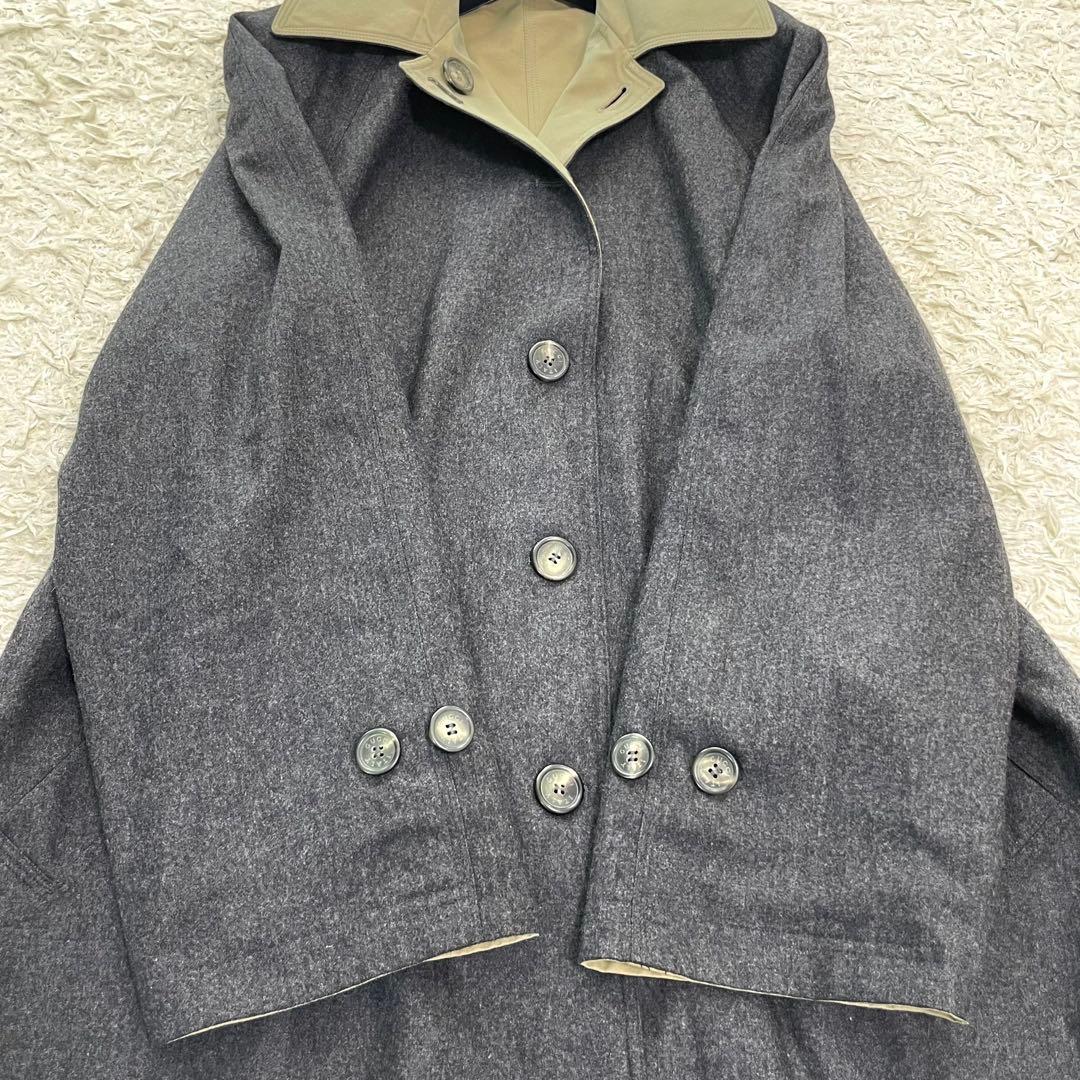 GUCCI カシミヤ混 リバーシブルコート グレー系 カーキ 40サイズ
