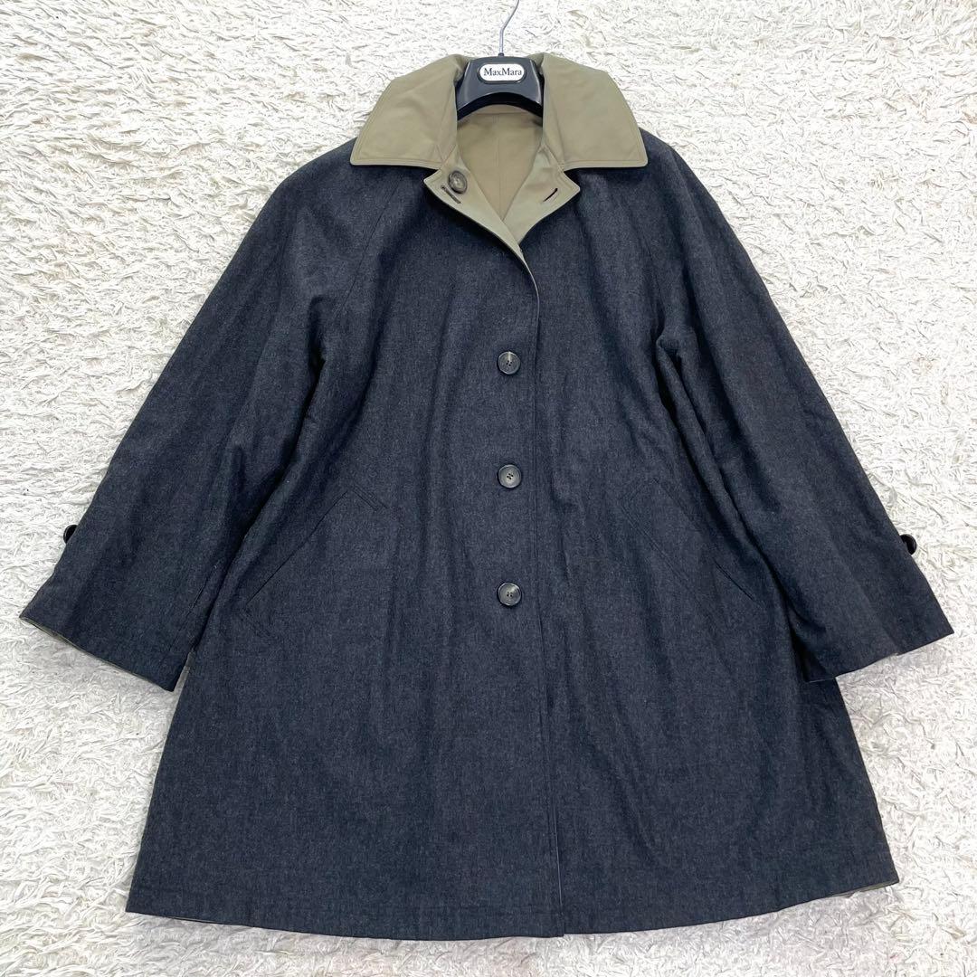 GUCCI カシミヤ混 リバーシブルコート グレー系 カーキ 40サイズ