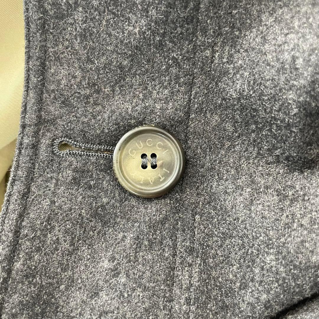 GUCCI カシミヤ混 リバーシブルコート グレー系 カーキ 40サイズ