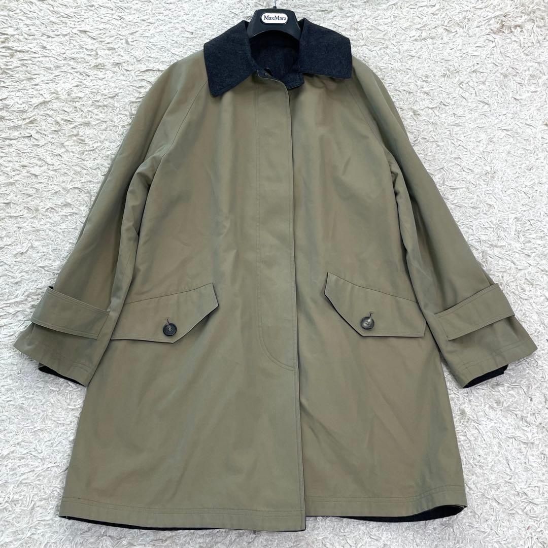 GUCCI カシミヤ混 リバーシブルコート グレー系 カーキ 40サイズ