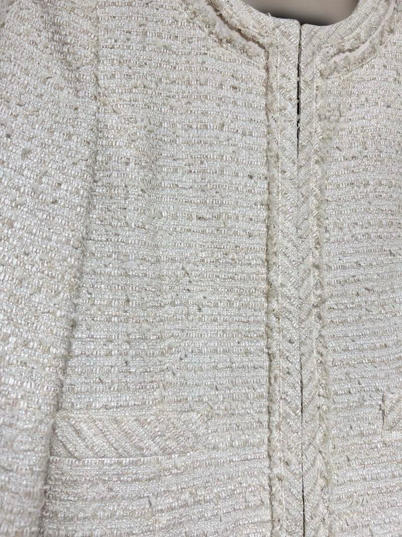 ☆【美品】アナイ ANAYI 銀 ラメ混 ツイード ジャケット サイズM