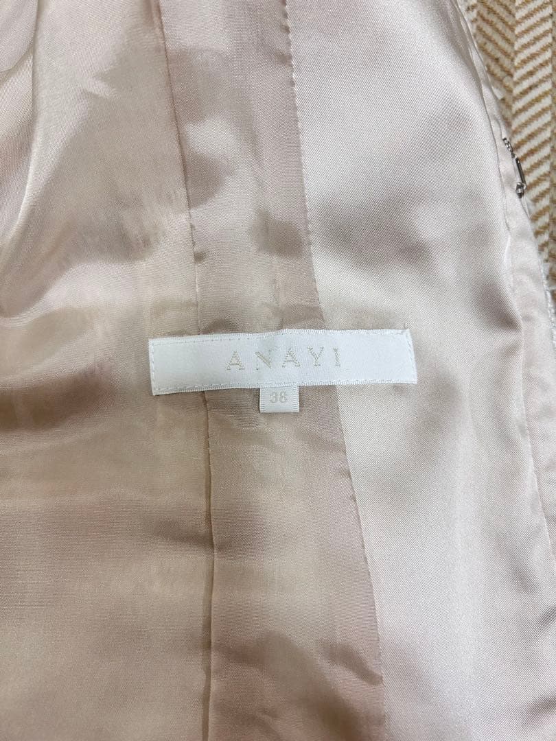 ☆【美品】アナイ ANAYI 銀 ラメ混 ツイード ジャケット サイズM