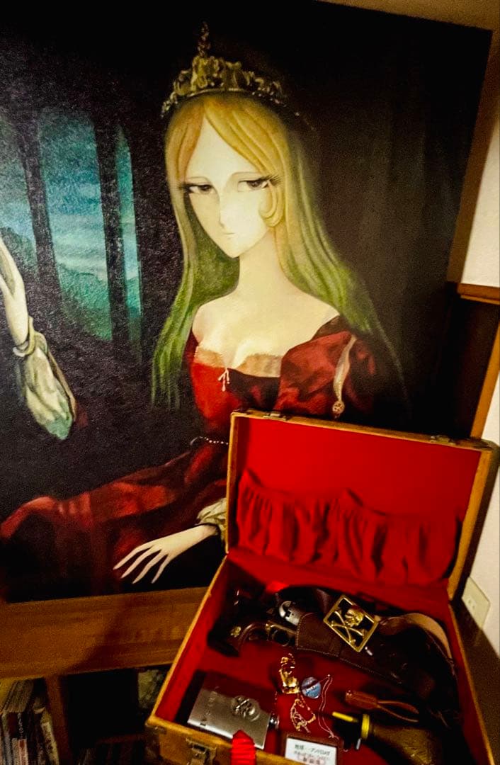 極美品 戦士の銃 コスモドラグーン ガンベルト 本革 HWS 真鍮スカルバックル