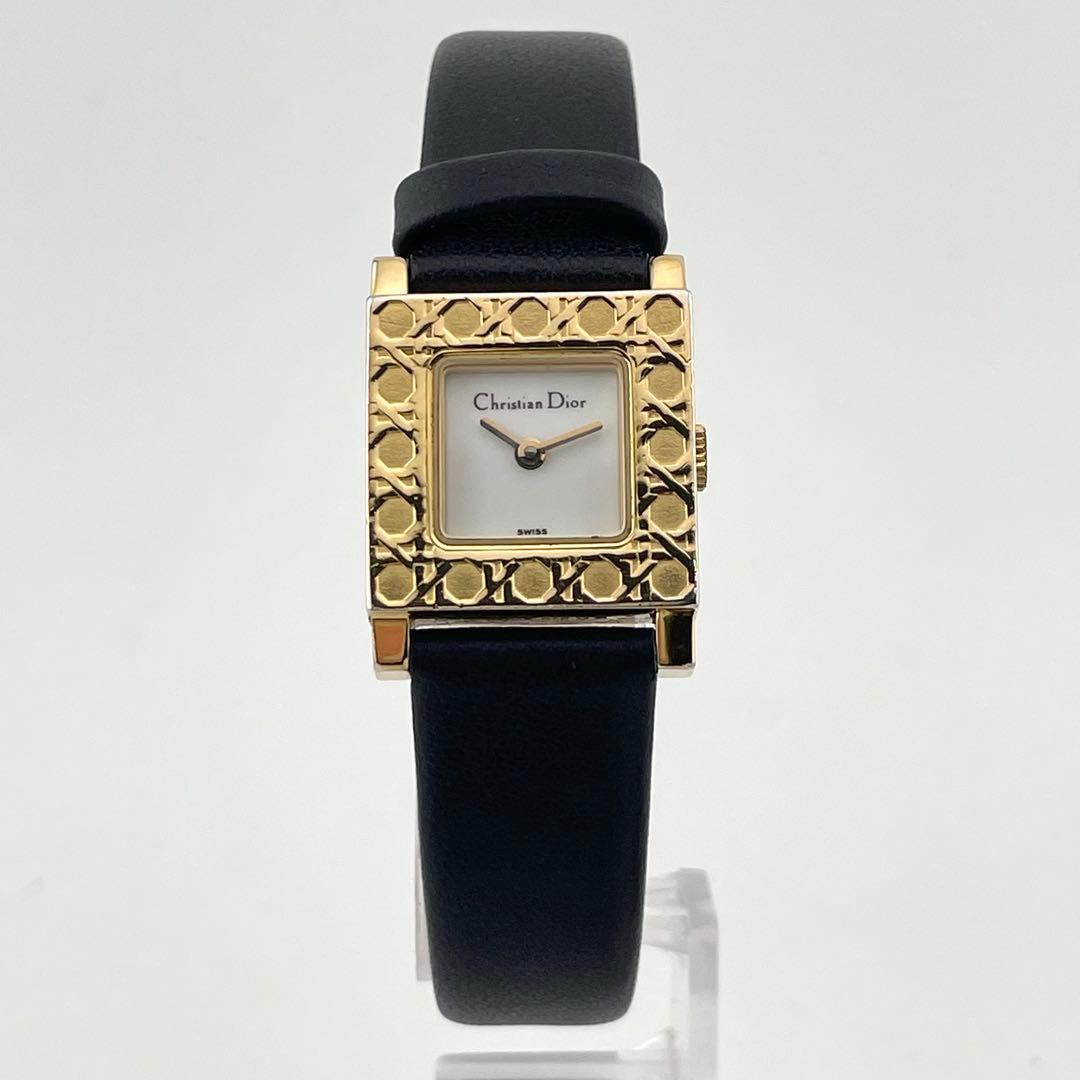 【稼働/付属品】クリスチャンディオール　スクエア　ラ・パリジェンヌ　腕時計