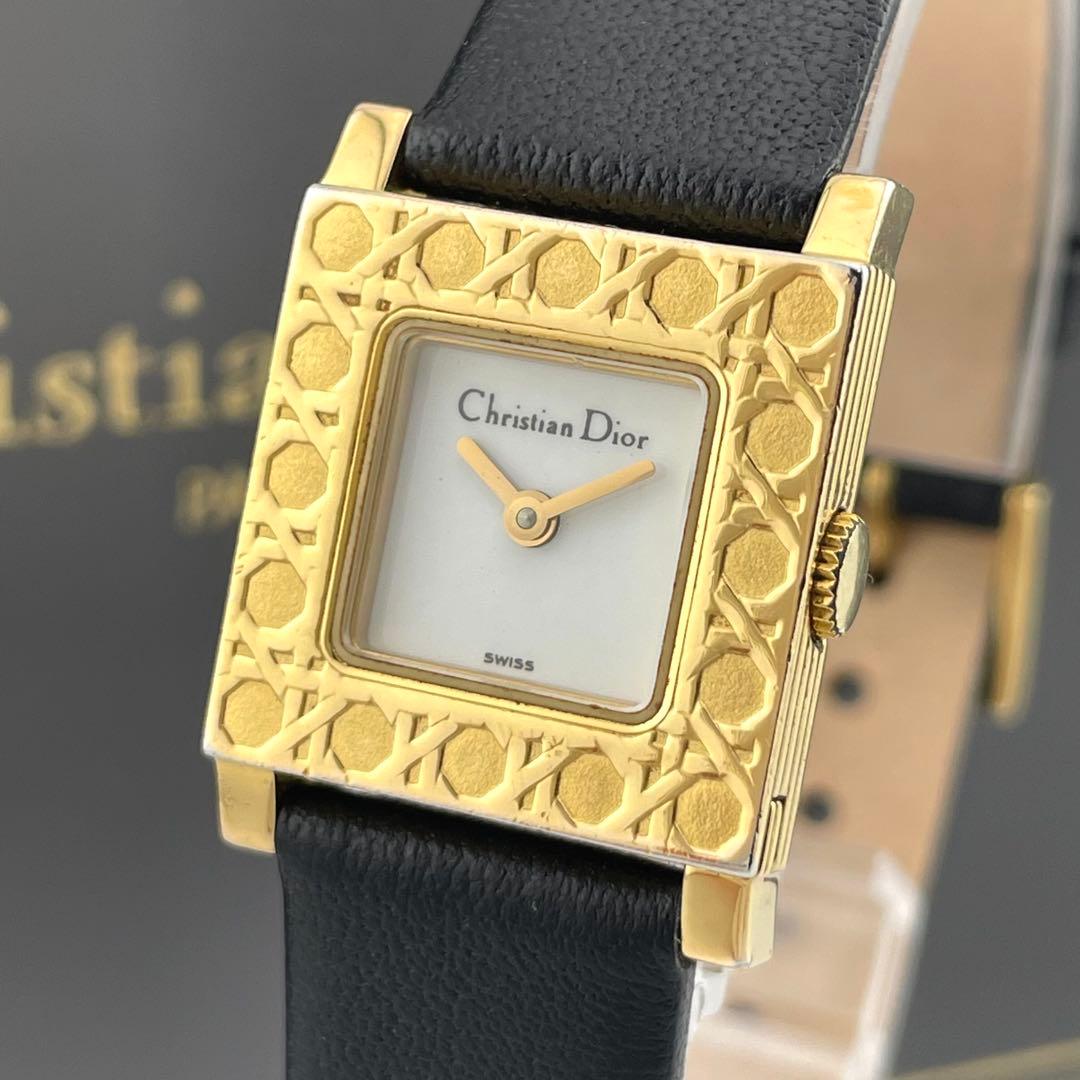 【稼働/付属品】クリスチャンディオール　スクエア　ラ・パリジェンヌ　腕時計