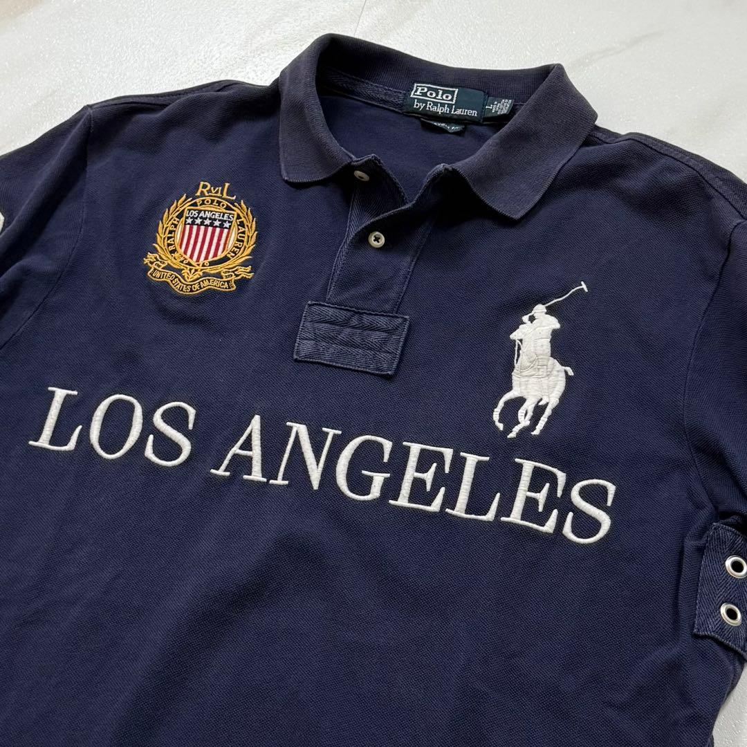 ポロ ラルフローレン 半袖 ポロシャツ ビッグポニー ロサンゼルス ネイビー