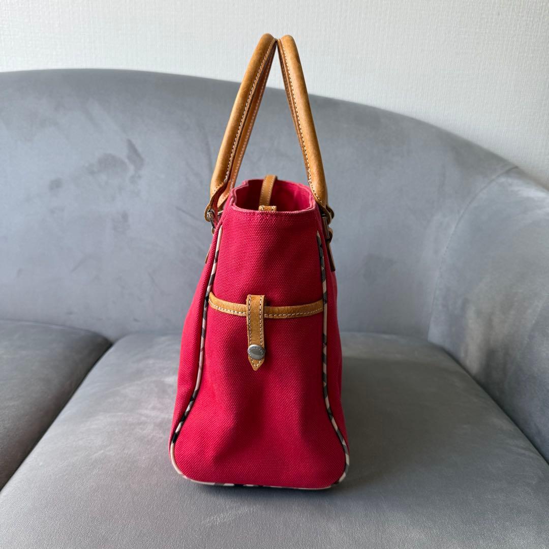 バーバリー ブルーレーベル トートバッグ ハンドバッグ キャンバス 革