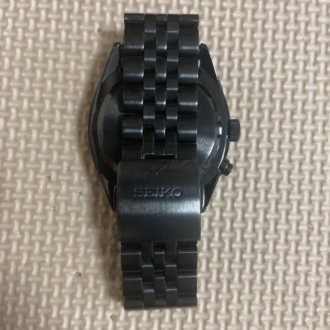 SEIKO ソーラー ブラック 時計 金属ベルト
