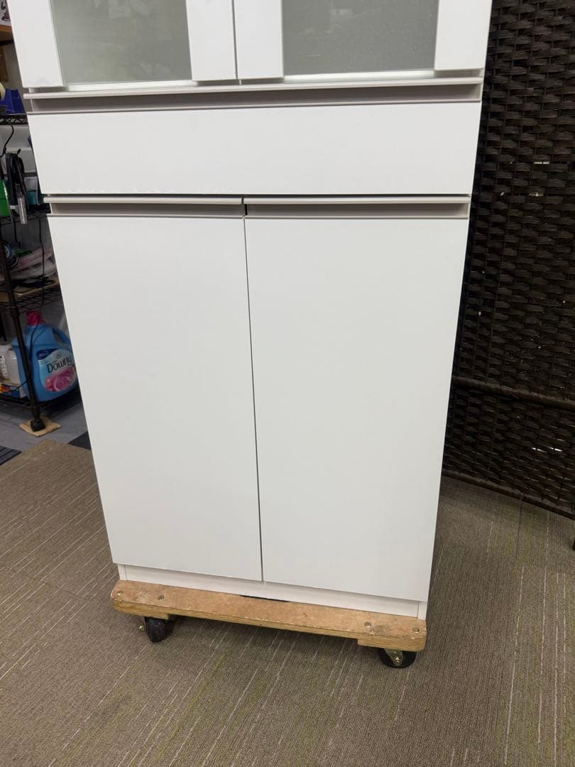 【完成品】【美品】ニトリ　キャビネット　フォルム　SK1860 WH 食器棚