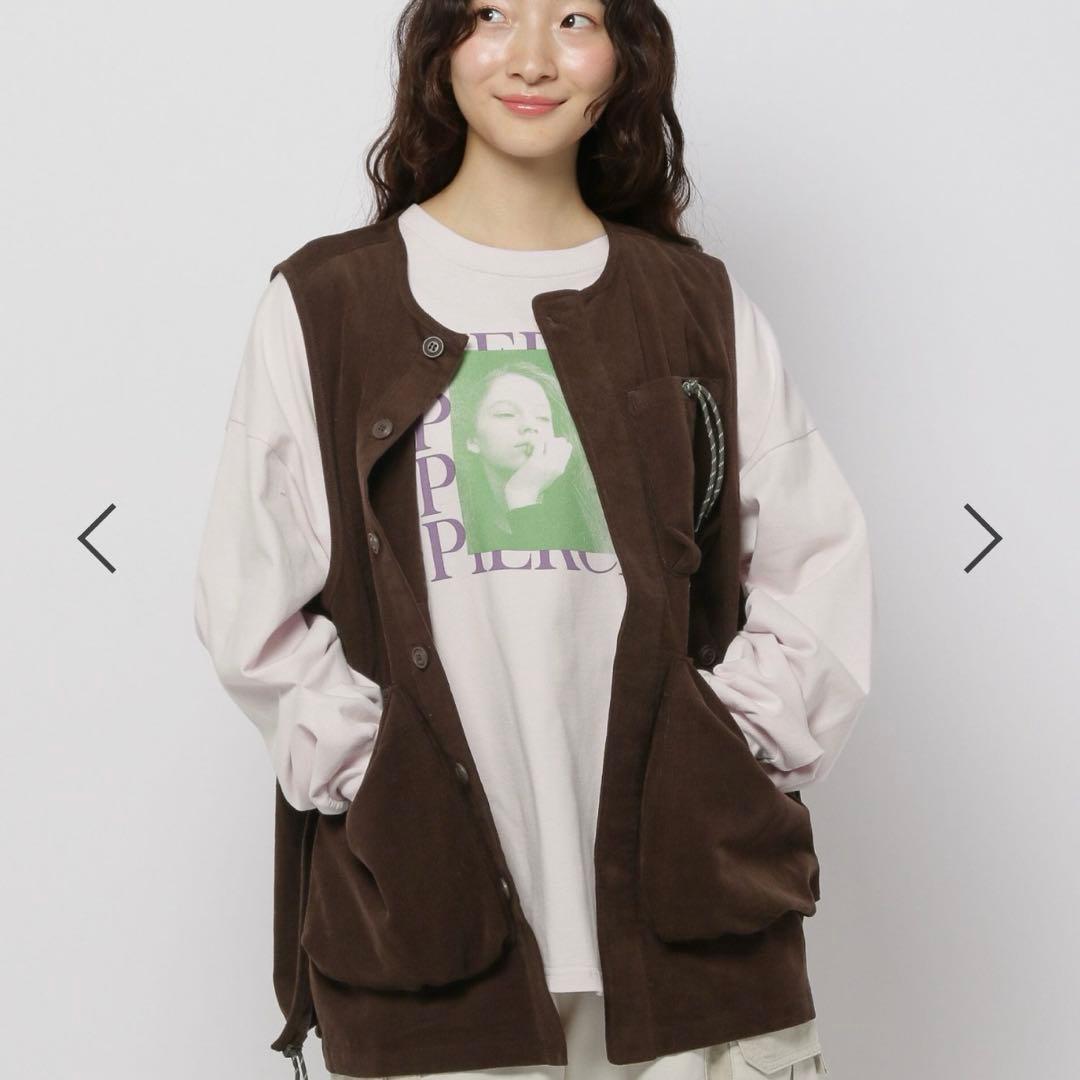 ニコアンド　ボーイズシルエットポケベスト2 ブラウン　新品未使用