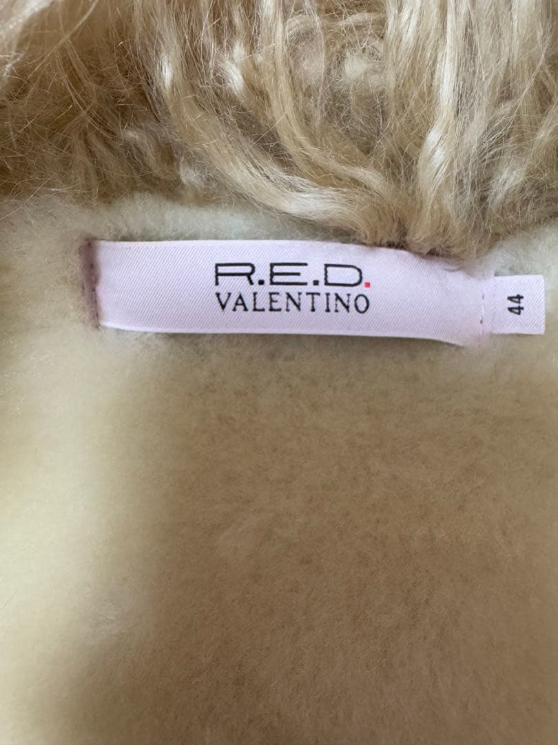 美品　RED VALENTINO ムートンベスト44 ベージュ系 レース