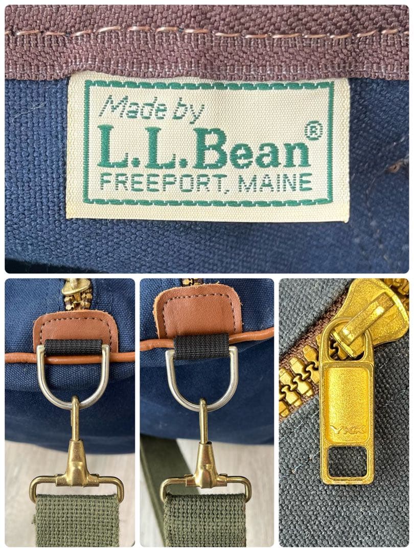 80s L.L.Bean ネイビー ダッフルバッグ ボストンバッグ2way