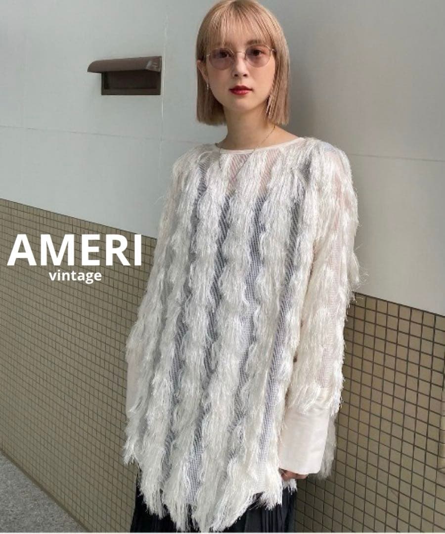 【極美品】 AMERI FULL FRINGE OVER TOP