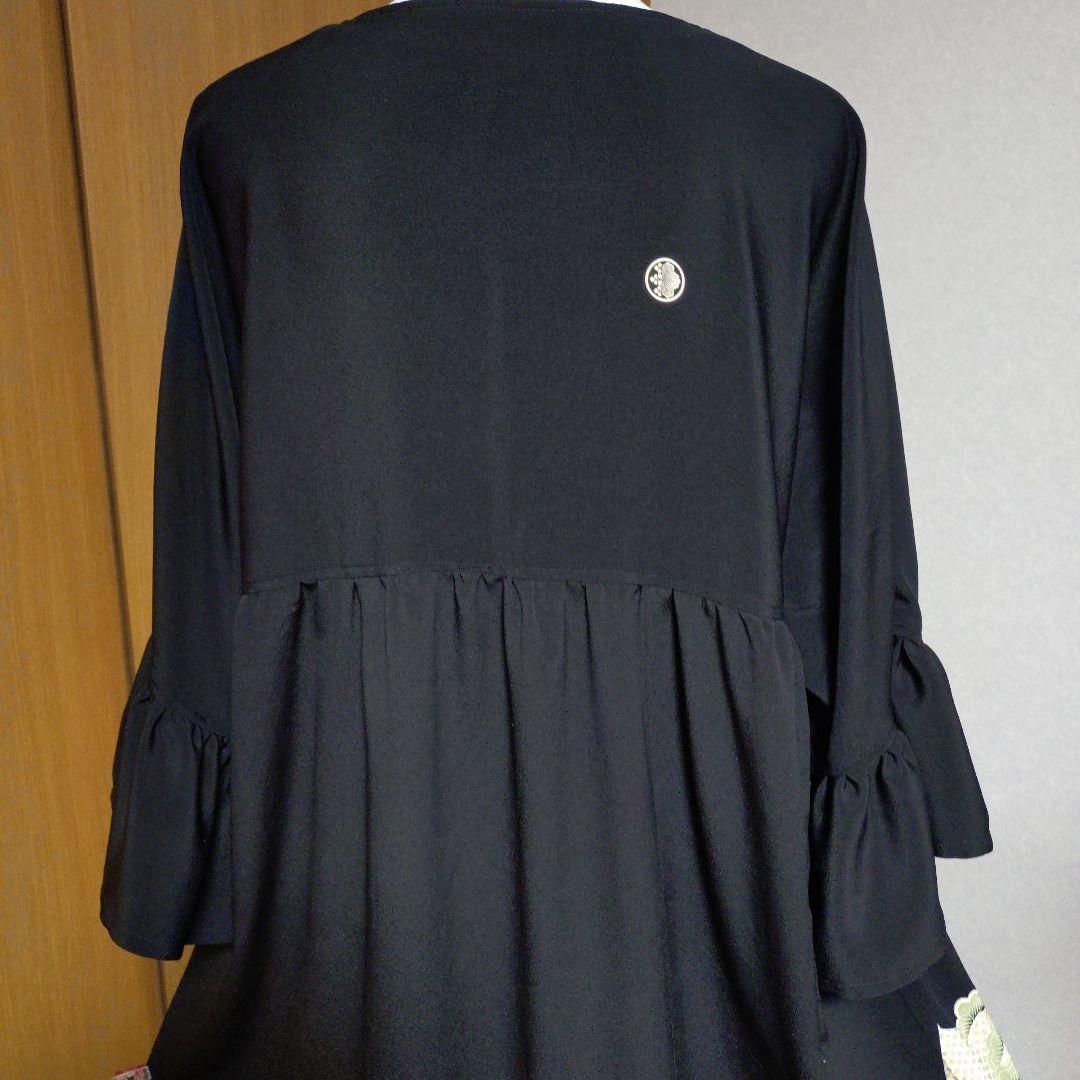 正絹留袖リメイク✤ゆったりロングワンピース✤フリル袖✤シルクのペチコート付