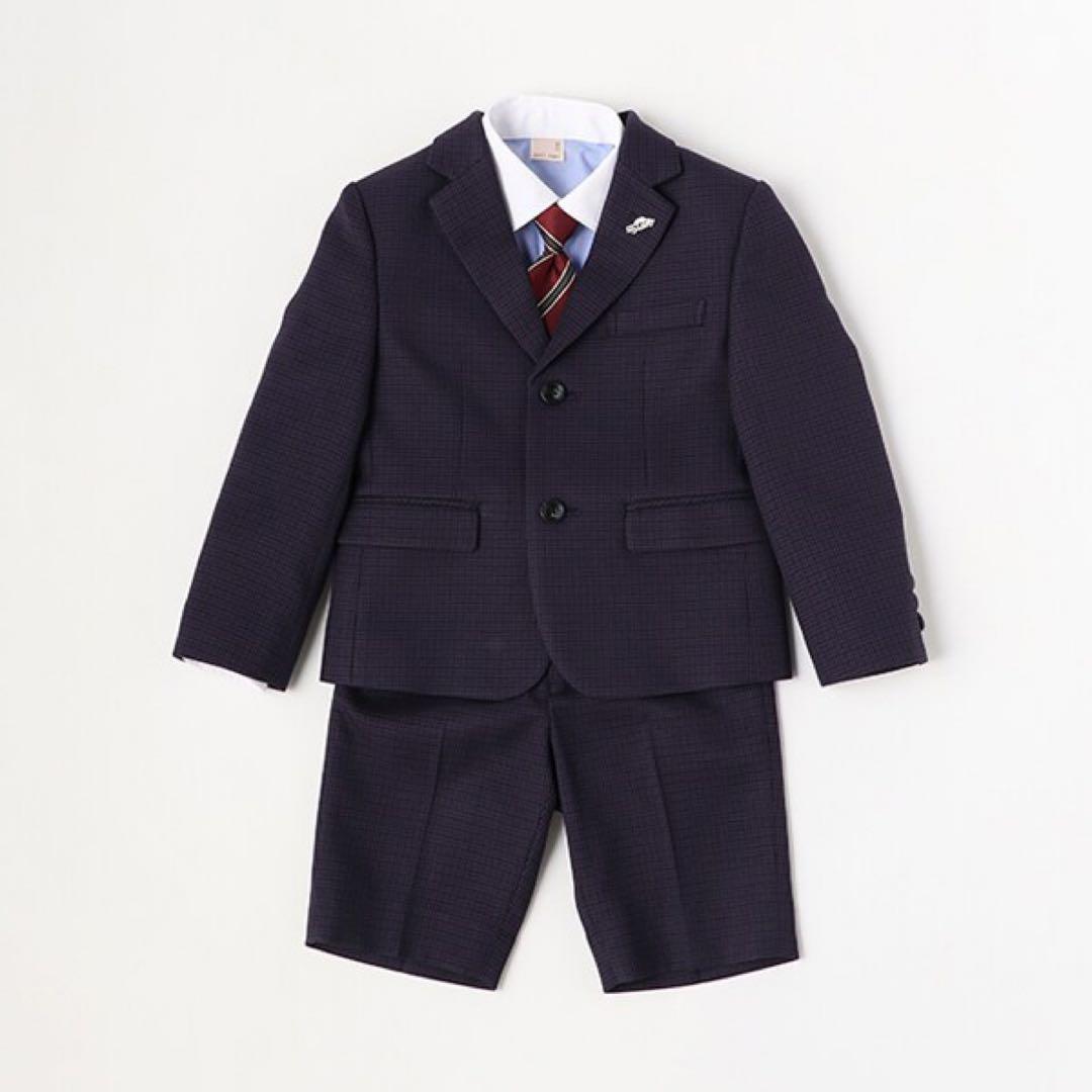 プティマイン 男の子 スーツ フォーマル セット 120 ネイビー 紺 七五三