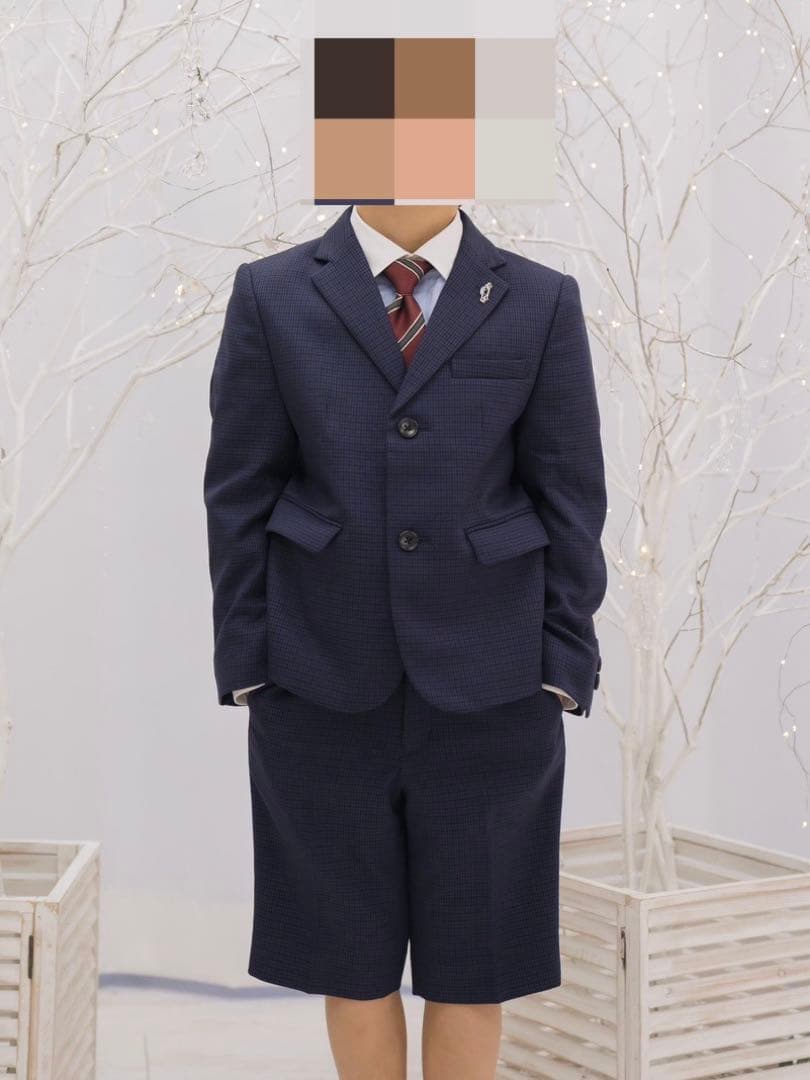 プティマイン 男の子 スーツ フォーマル セット 120 ネイビー 紺 七五三