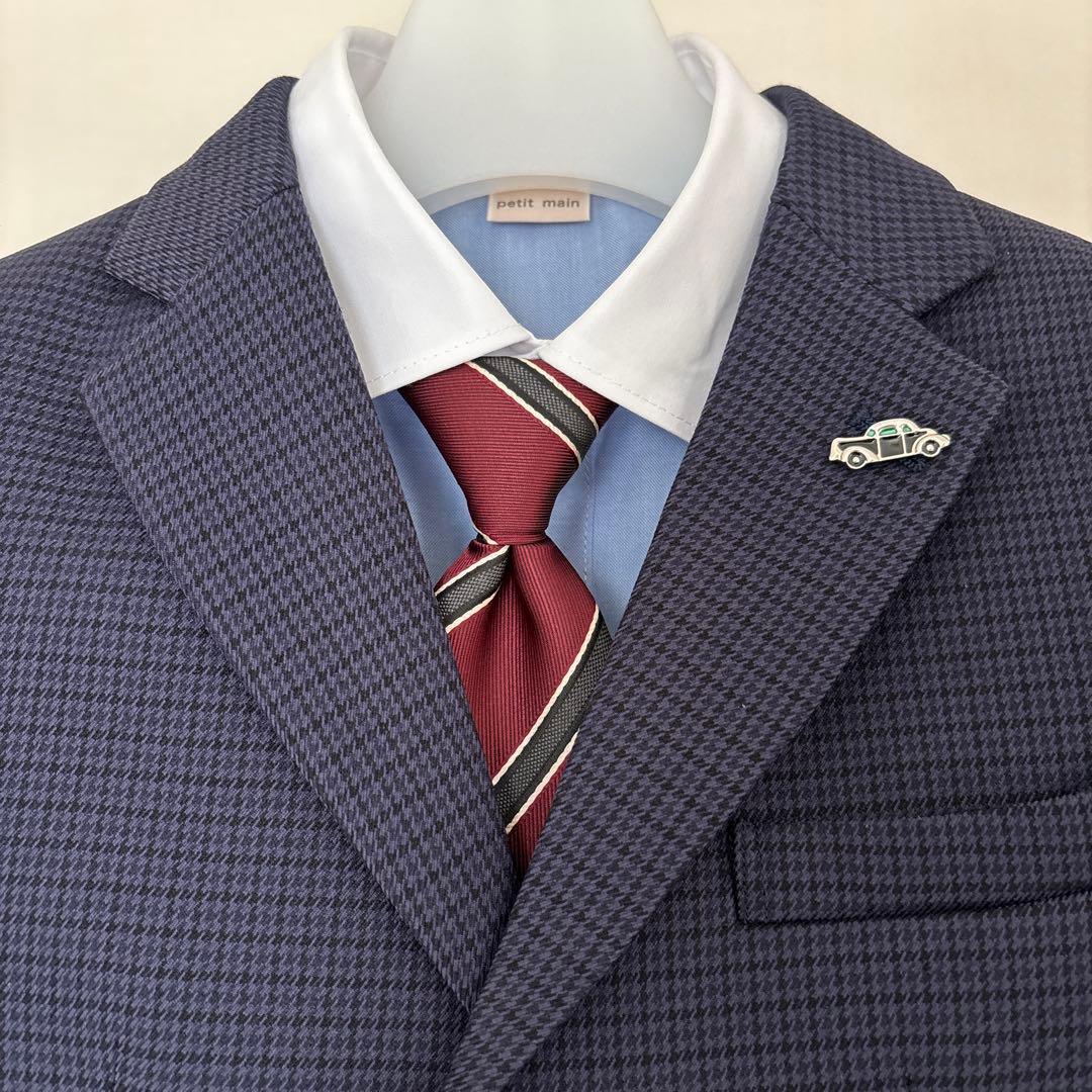 プティマイン 男の子 スーツ フォーマル セット 120 ネイビー 紺 七五三