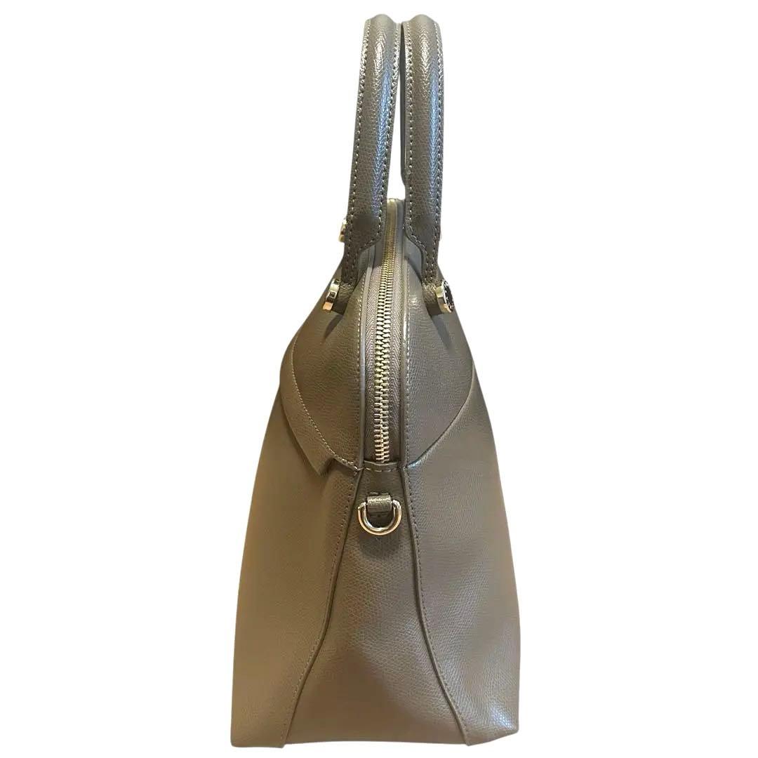 【極美品】FURLA パイパー M 2WAY ベージュ系 保管袋付き レザー
