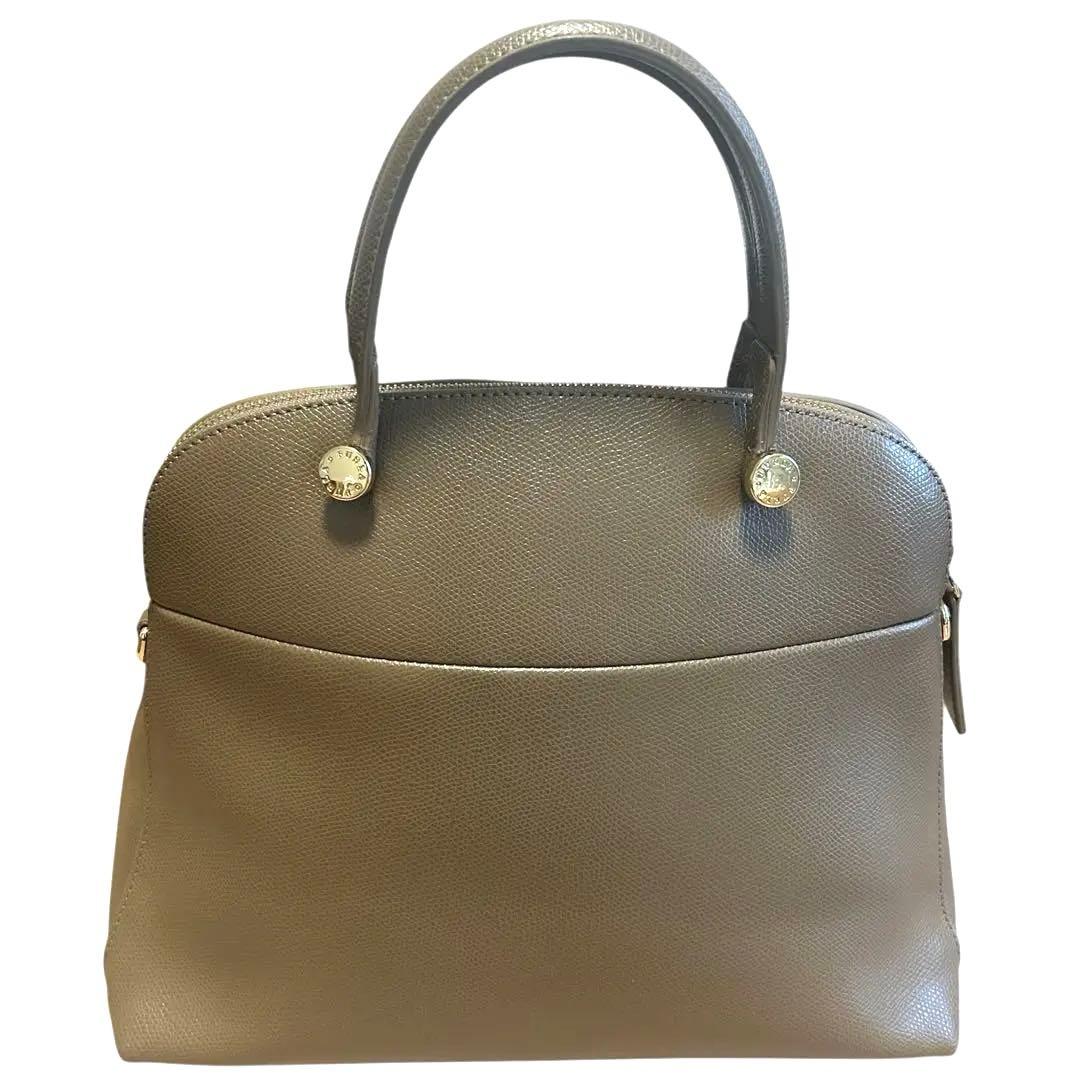 【極美品】FURLA パイパー M 2WAY ベージュ系 保管袋付き レザー