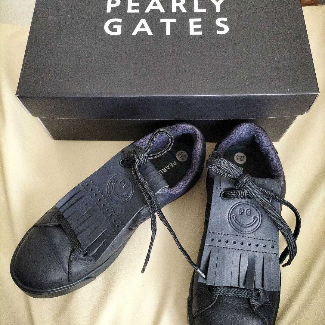 一度使用PEARLY GATES ブラック ゴルフシューズ 22.5