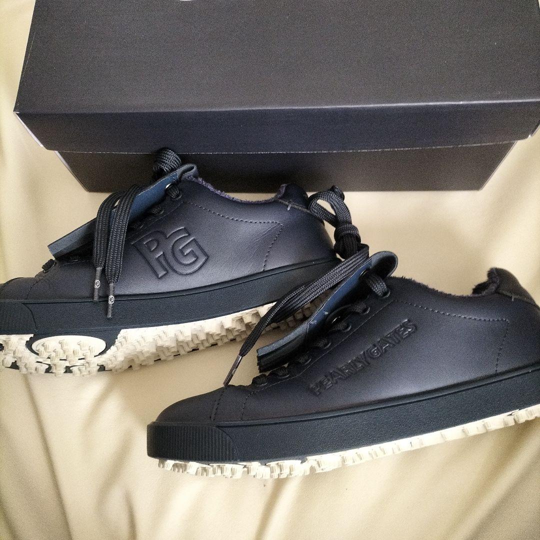 一度使用PEARLY GATES ブラック ゴルフシューズ 22.5