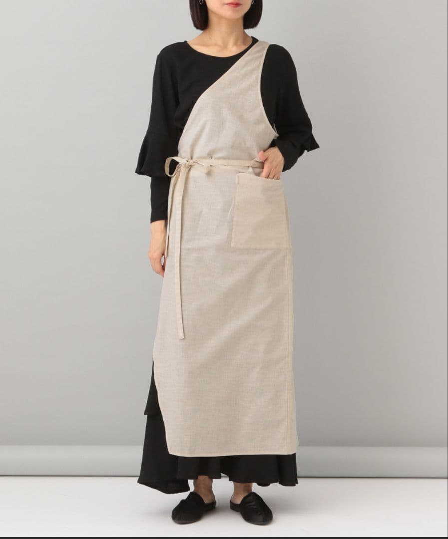ワンショルエプロン　ベージュ