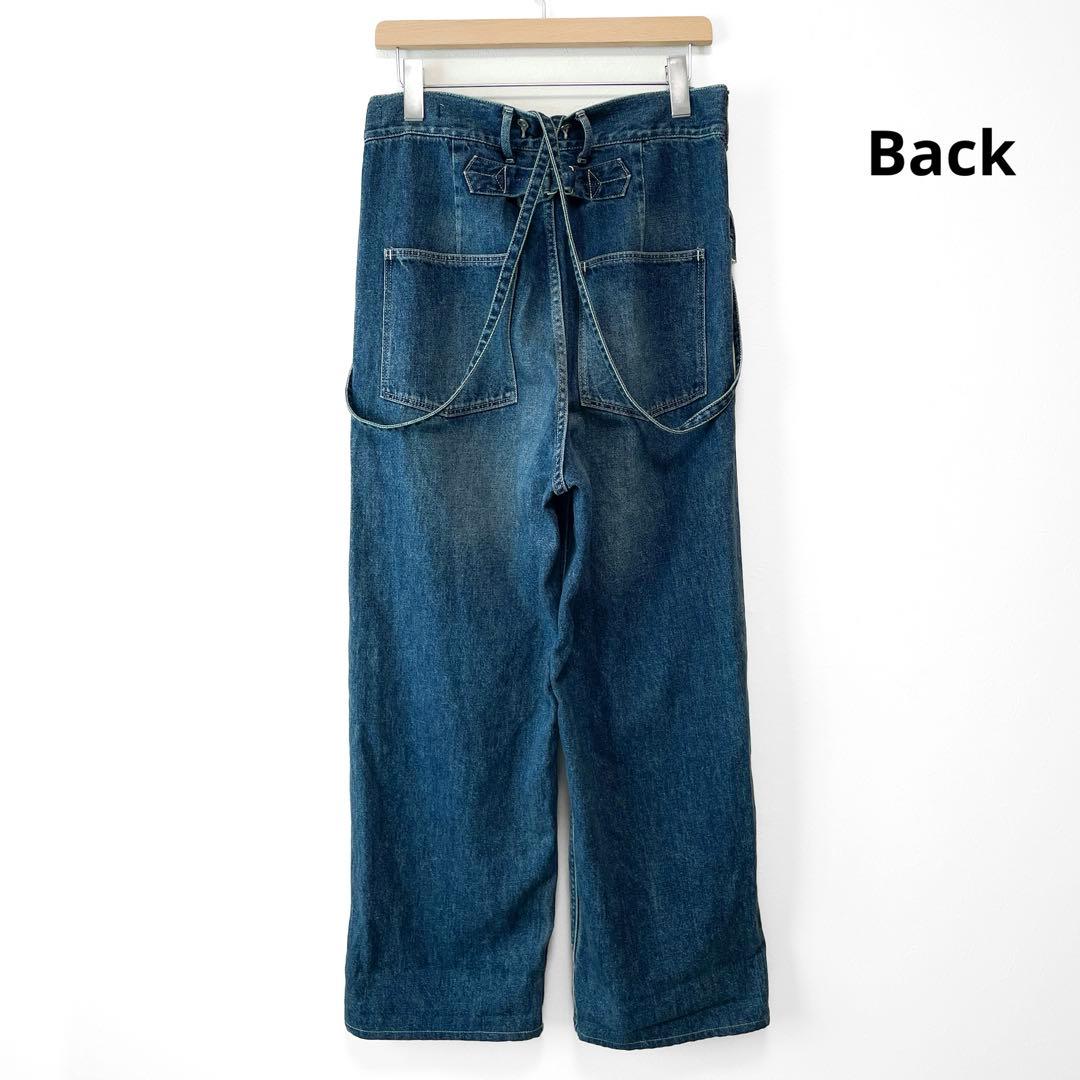 美品 Johnbull 11ozデニムサスペンダーアーミーパンツ ストレート