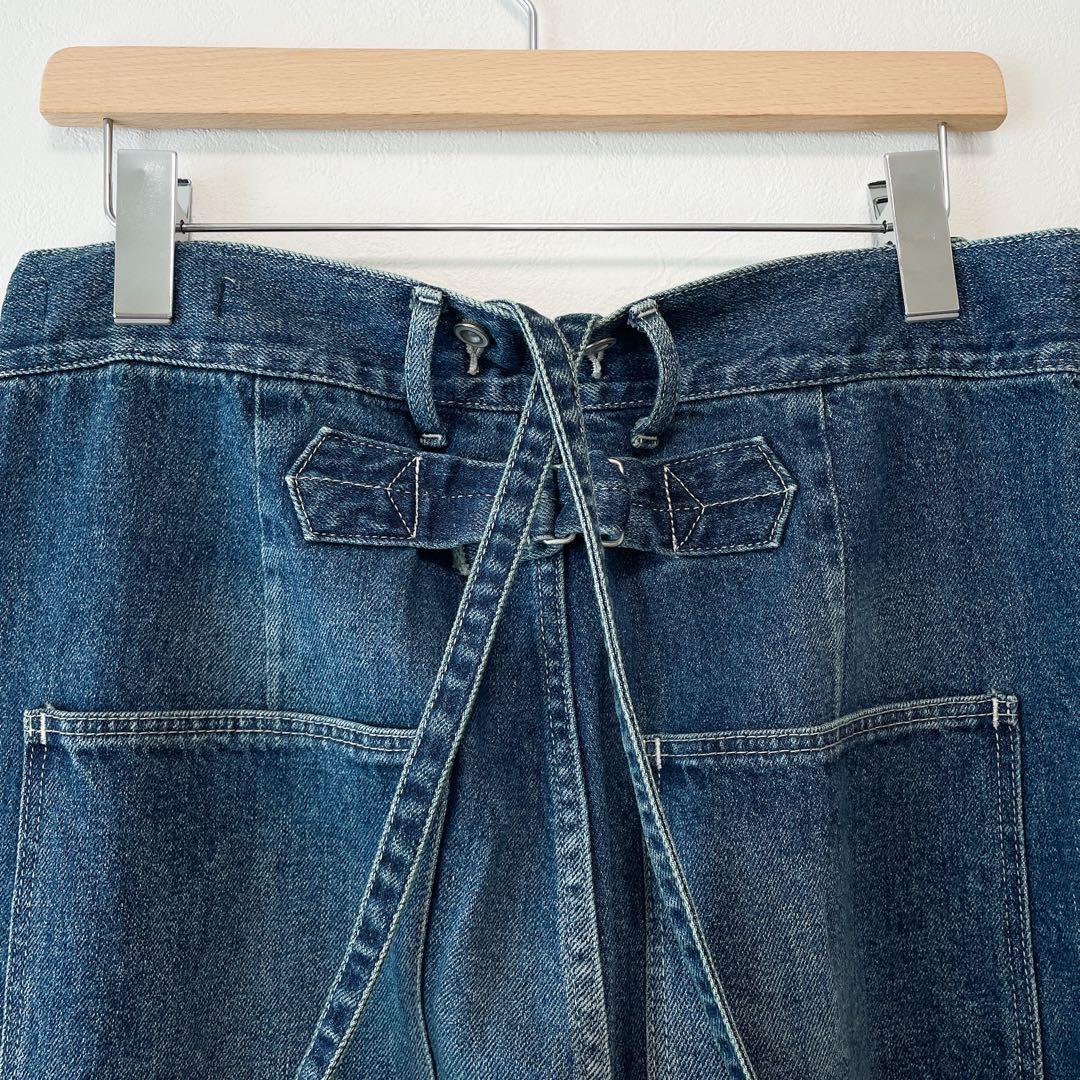 美品 Johnbull 11ozデニムサスペンダーアーミーパンツ ストレート