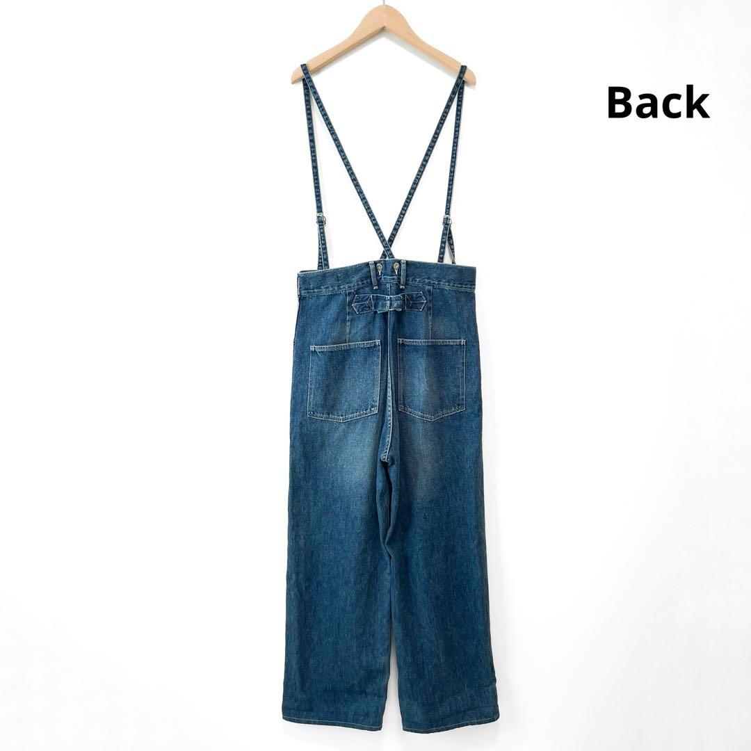 美品 Johnbull 11ozデニムサスペンダーアーミーパンツ ストレート