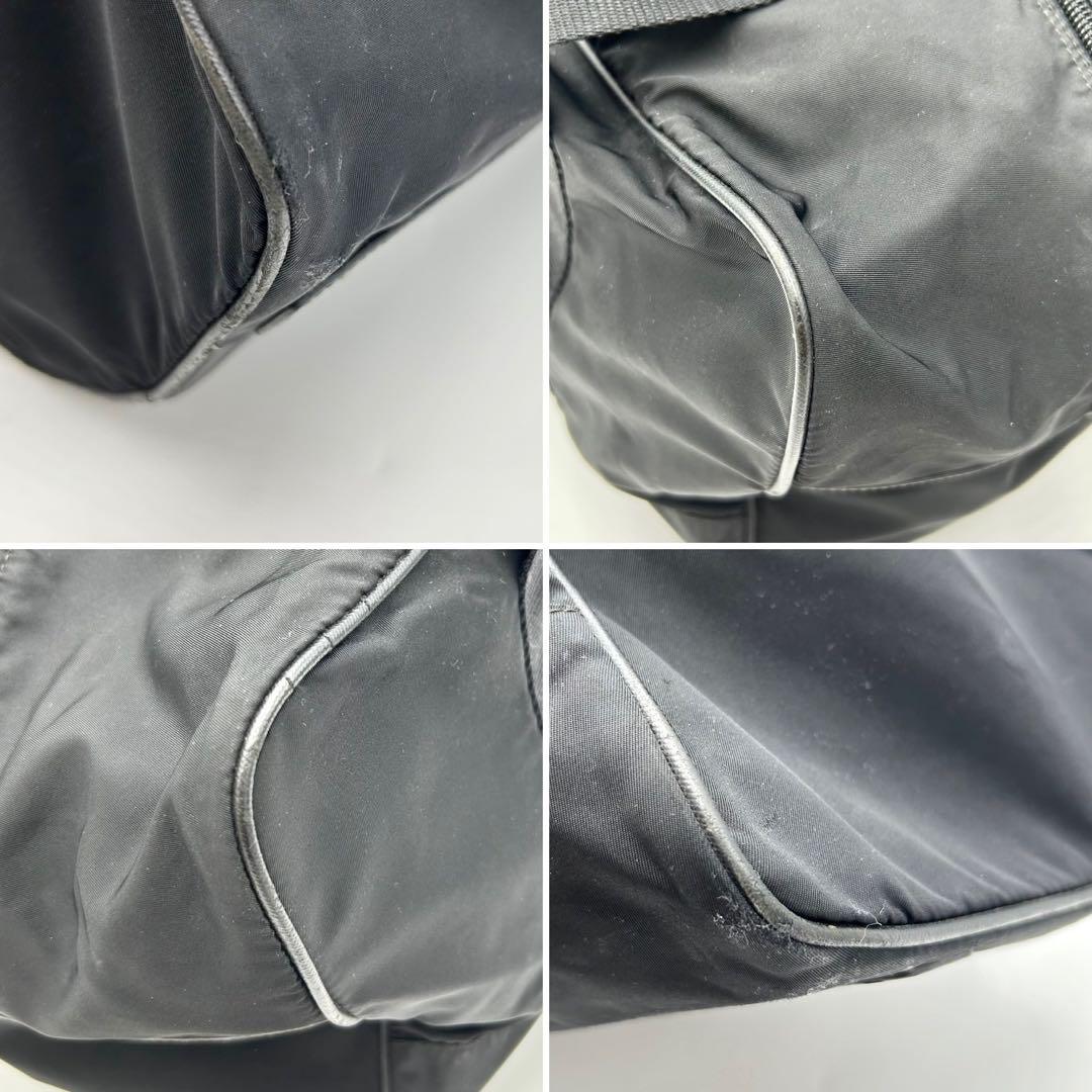 PRADA プラダ　ボストンバッグ　大容量　三角ロゴプレート　ブラック