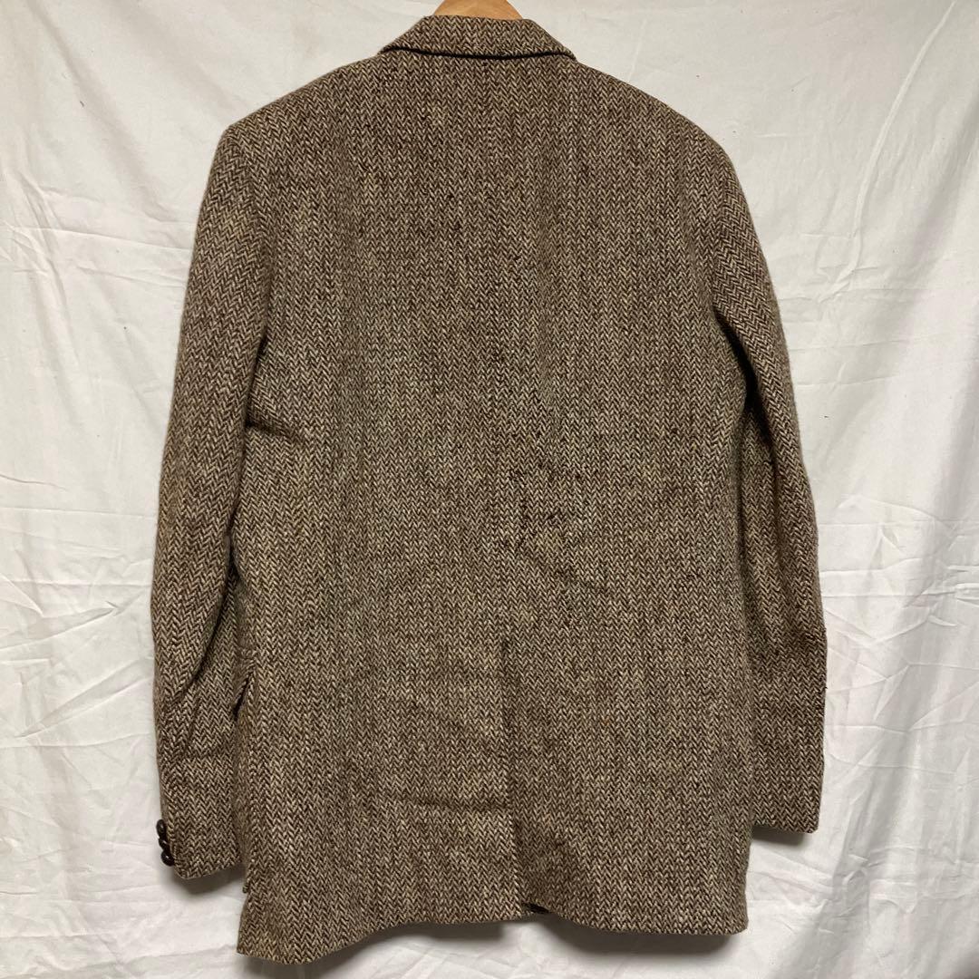 英国製【ハリスツイード】ヘリンボーンウール ハンティングジャケット トラッド古着