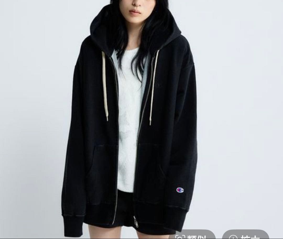 【Champion別注】インディゴブラック　ZIPパーカー