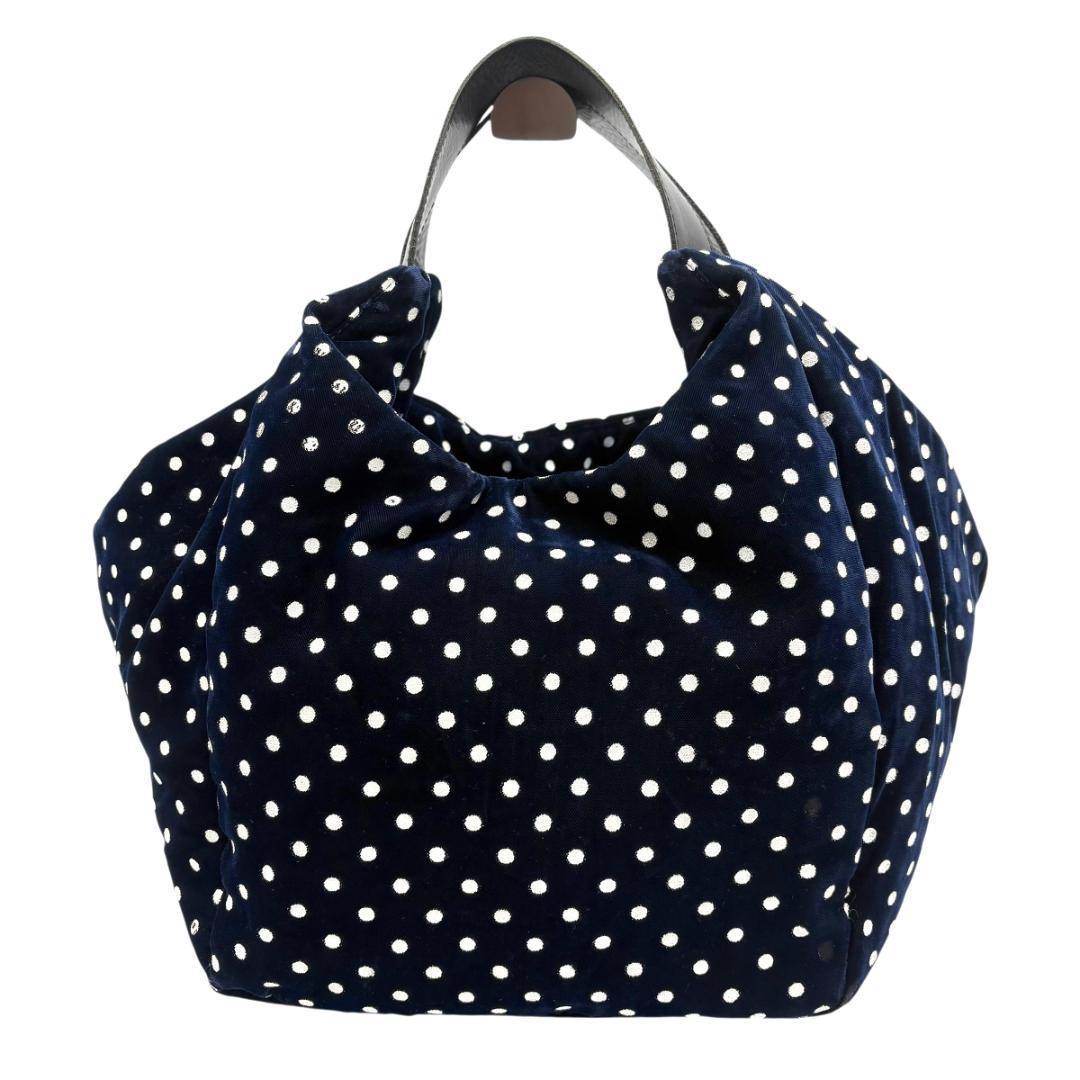 コムデギャルソン tricot　トートバッグ　ショルダー　A4 ドット　ベロア