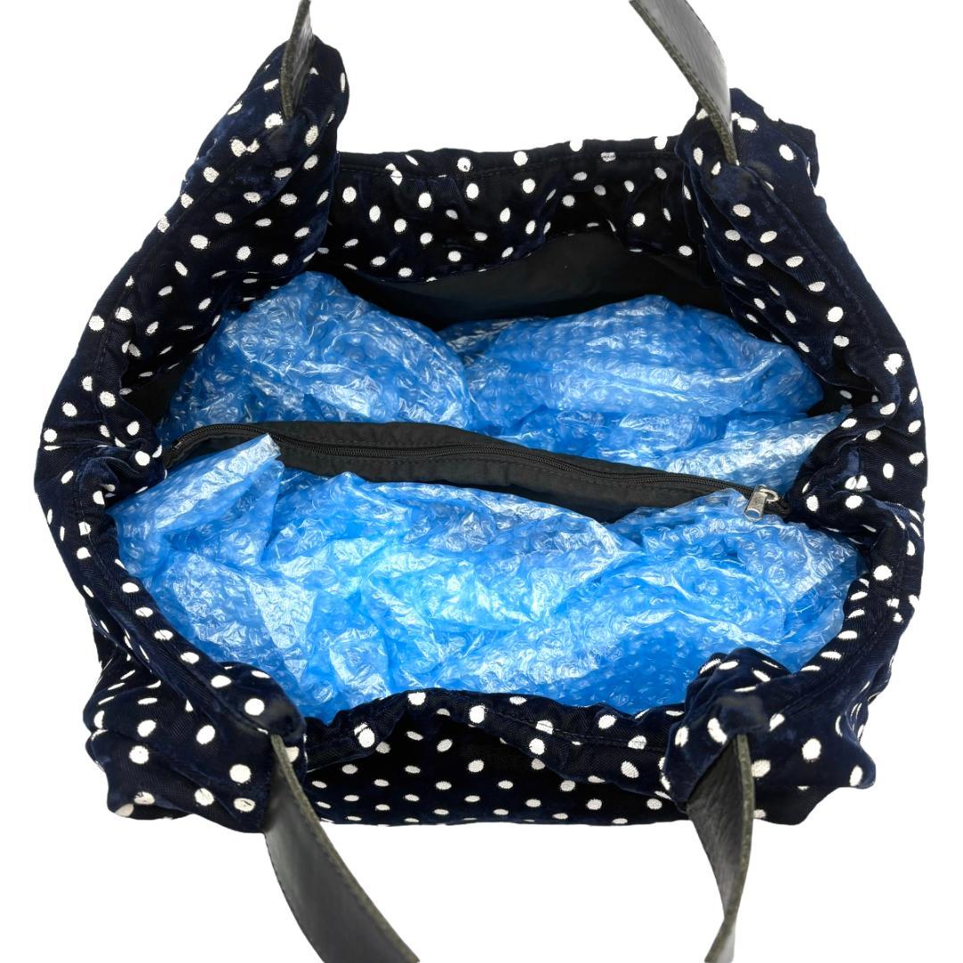 コムデギャルソン tricot　トートバッグ　ショルダー　A4 ドット　ベロア