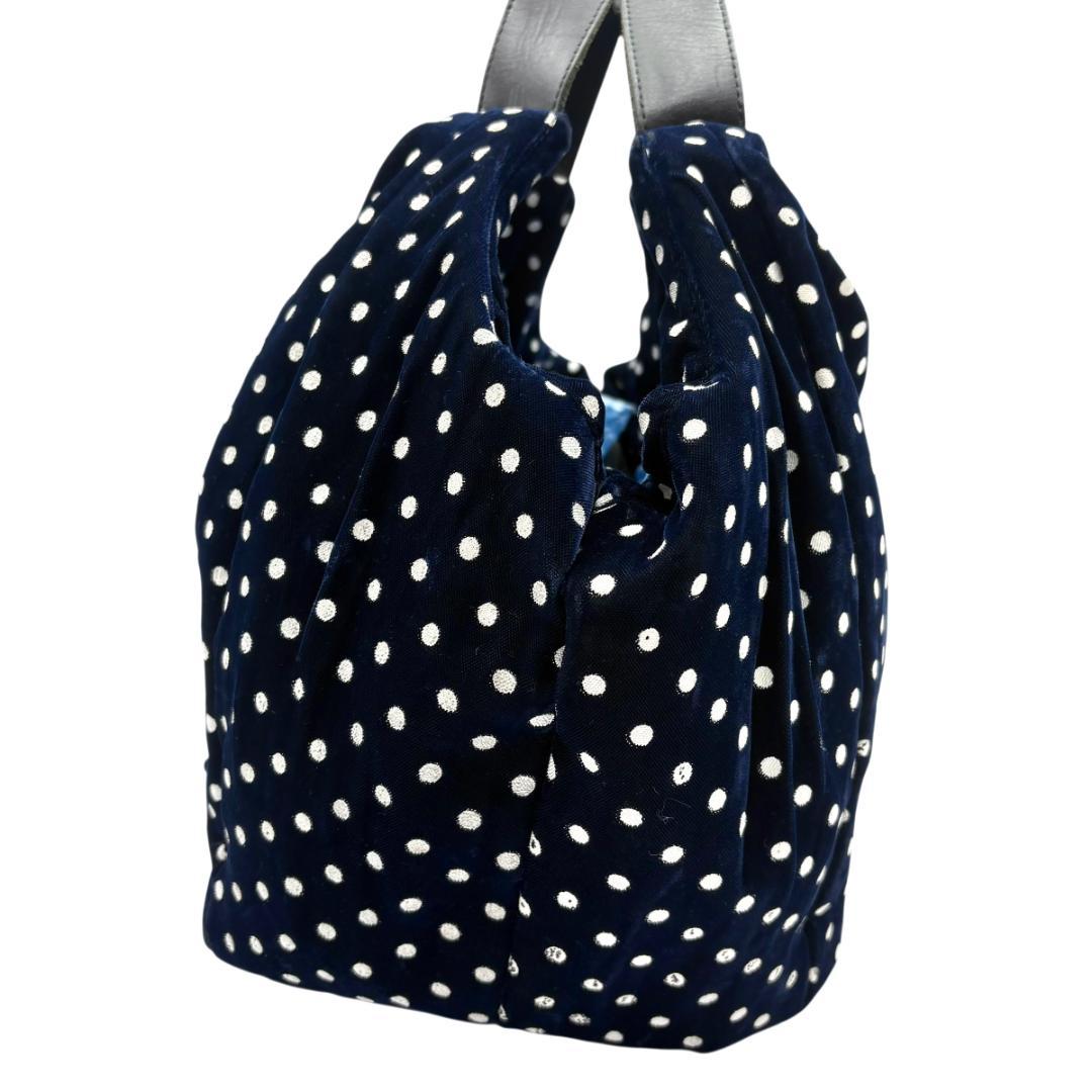 コムデギャルソン tricot　トートバッグ　ショルダー　A4 ドット　ベロア