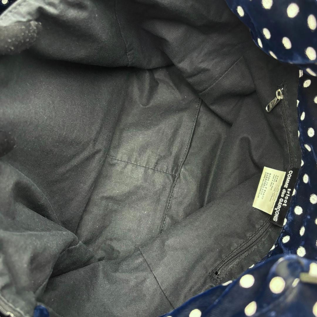 コムデギャルソン tricot　トートバッグ　ショルダー　A4 ドット　ベロア