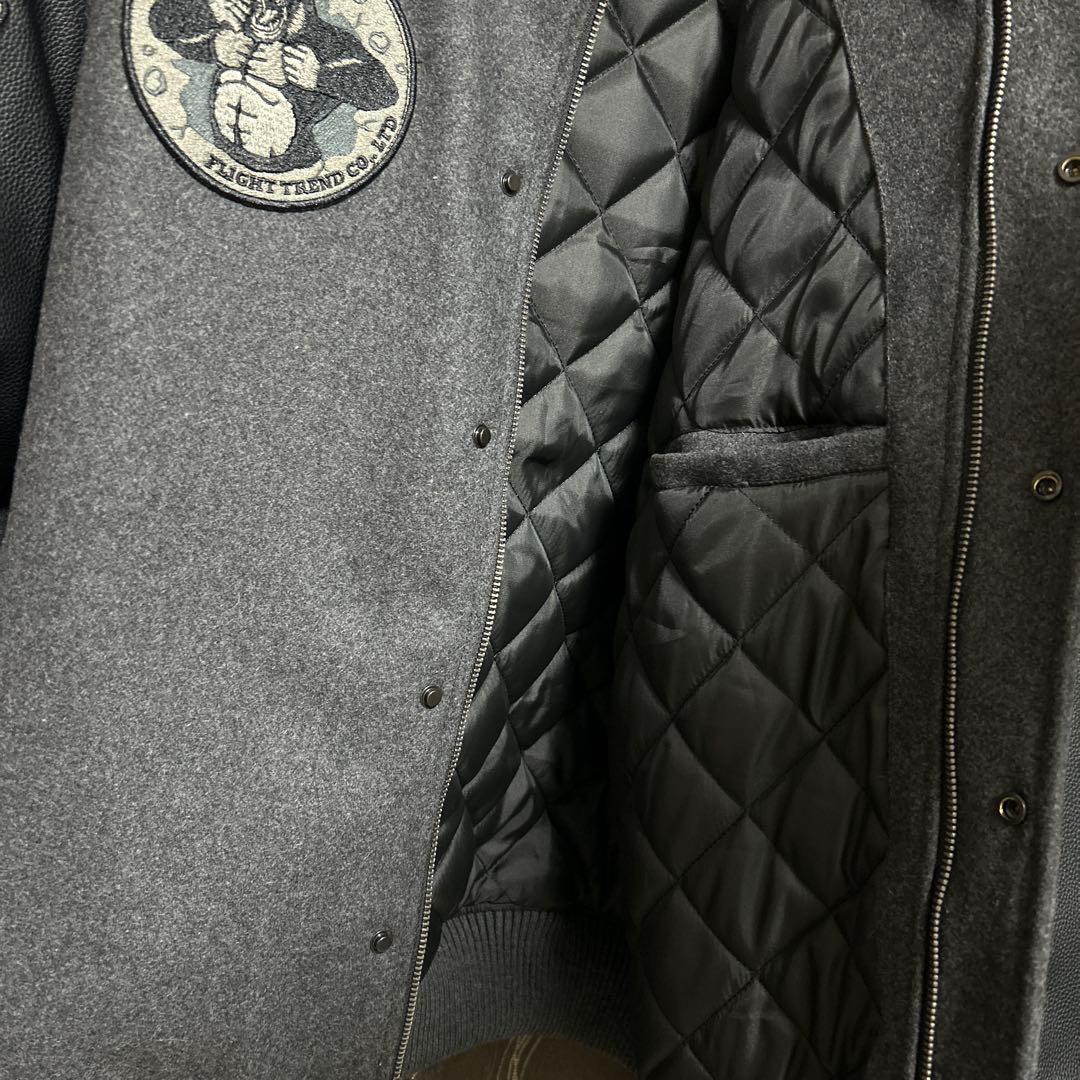 G*i様 karaku ゴリラ 刺繍 レザー ウール スタジャン ジャケット ア