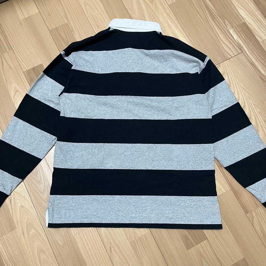 ポロ ラルフローレン ビッグフィット ストライプ ラグビー シャツ 裾ポニー S