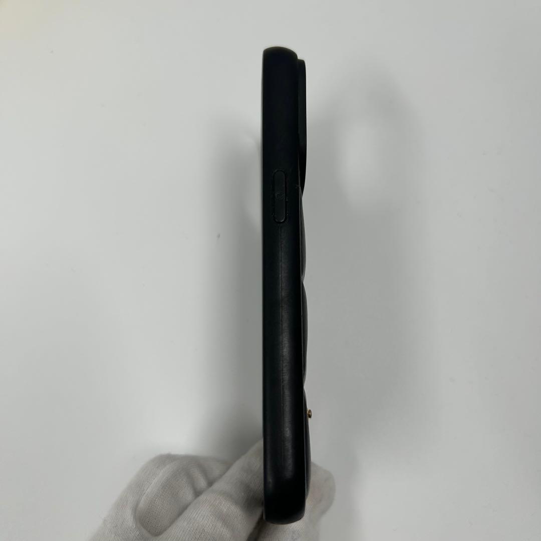 激レア【PRADA】iPhone14Pro パデットケース 3角ロゴ レザー 黒