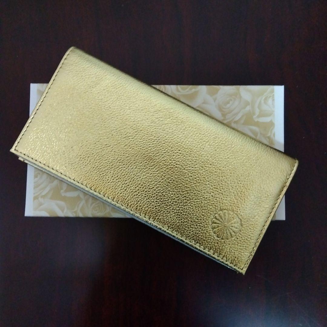 【新品 未使用】皇居 本革 長財布 ゴールド