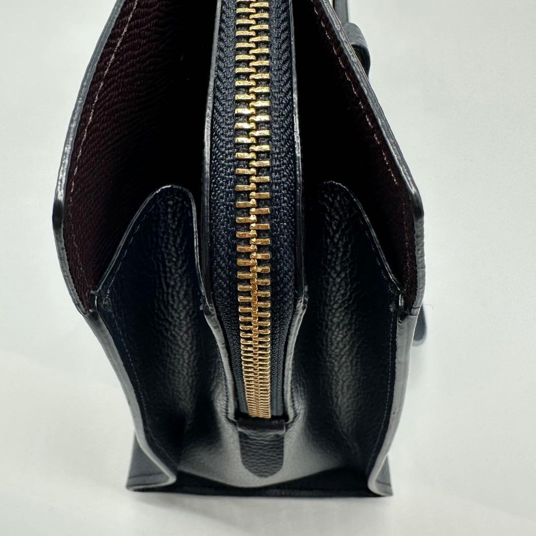 COACH テイタム レザートート ハンド　ビジネスバッグ　ネイビー