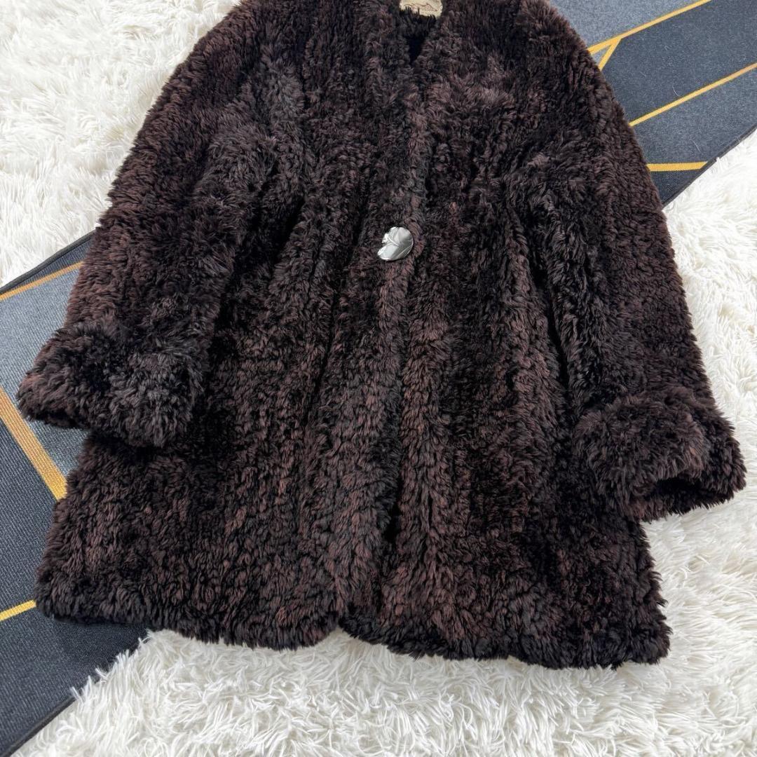 総丈93 ポーラリッシュマン ビーバー コート ショール 本毛皮 M AA267