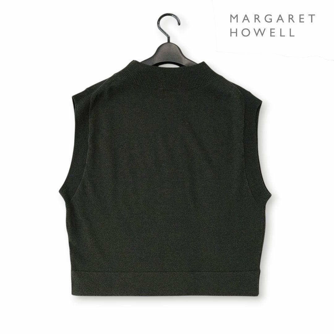 ■美品 MARGARET HOWELL ウールカシミヤ モックネックニットベスト