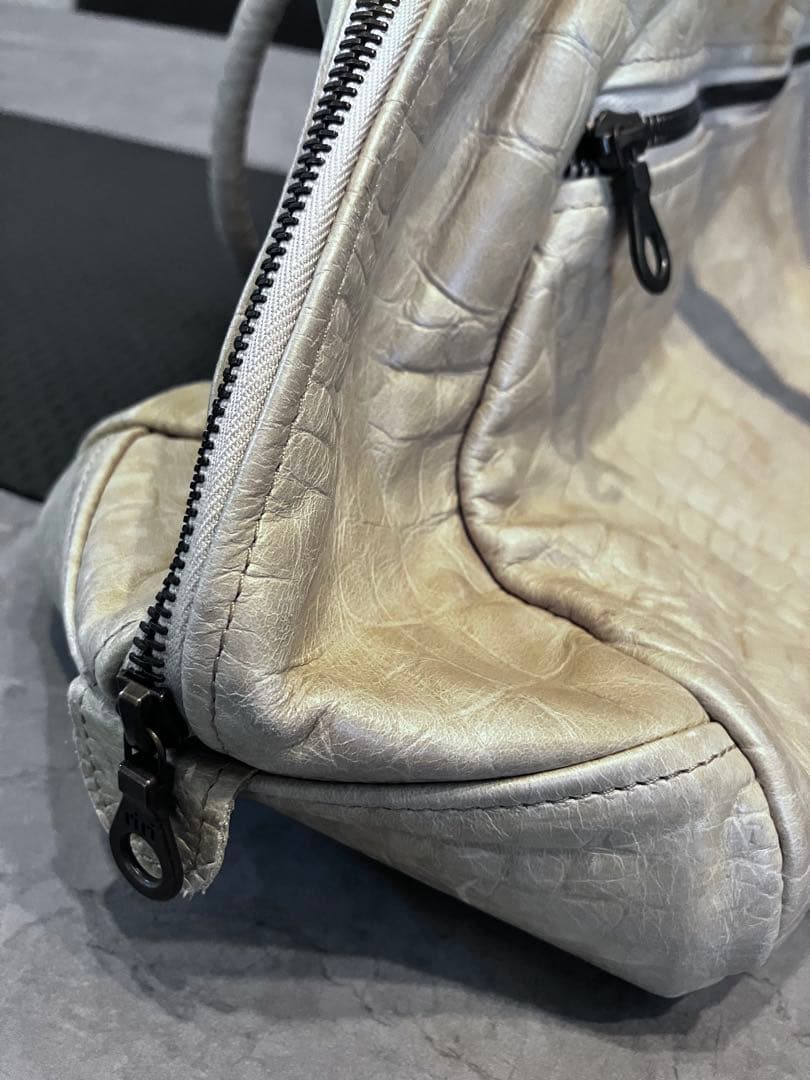 jas mbジャスエムビー 希少クロコ型押レザーボストンバッグ