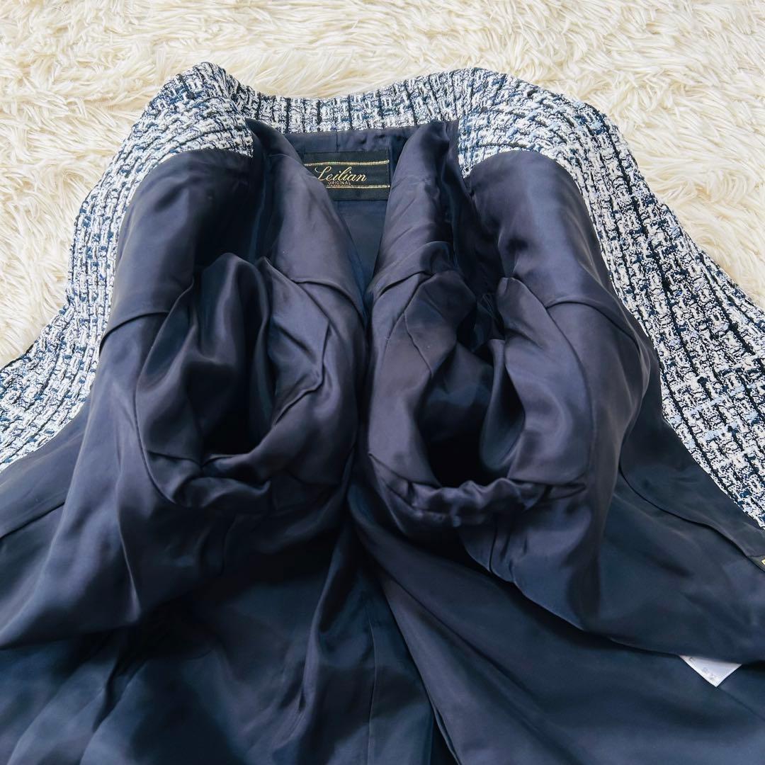 kou様 Leilian レリアン テーラードジャケット ラメツイード 仏製生地