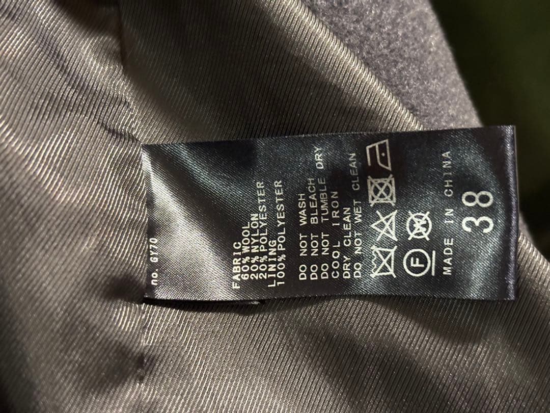 極美品 Spick and Span　ダブルチェスター　ウールコート　濃いグレー