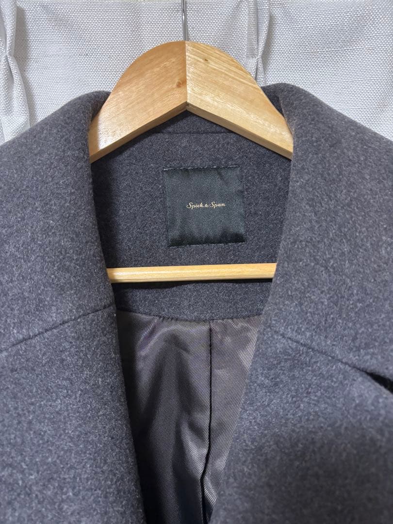 極美品 Spick and Span　ダブルチェスター　ウールコート　濃いグレー
