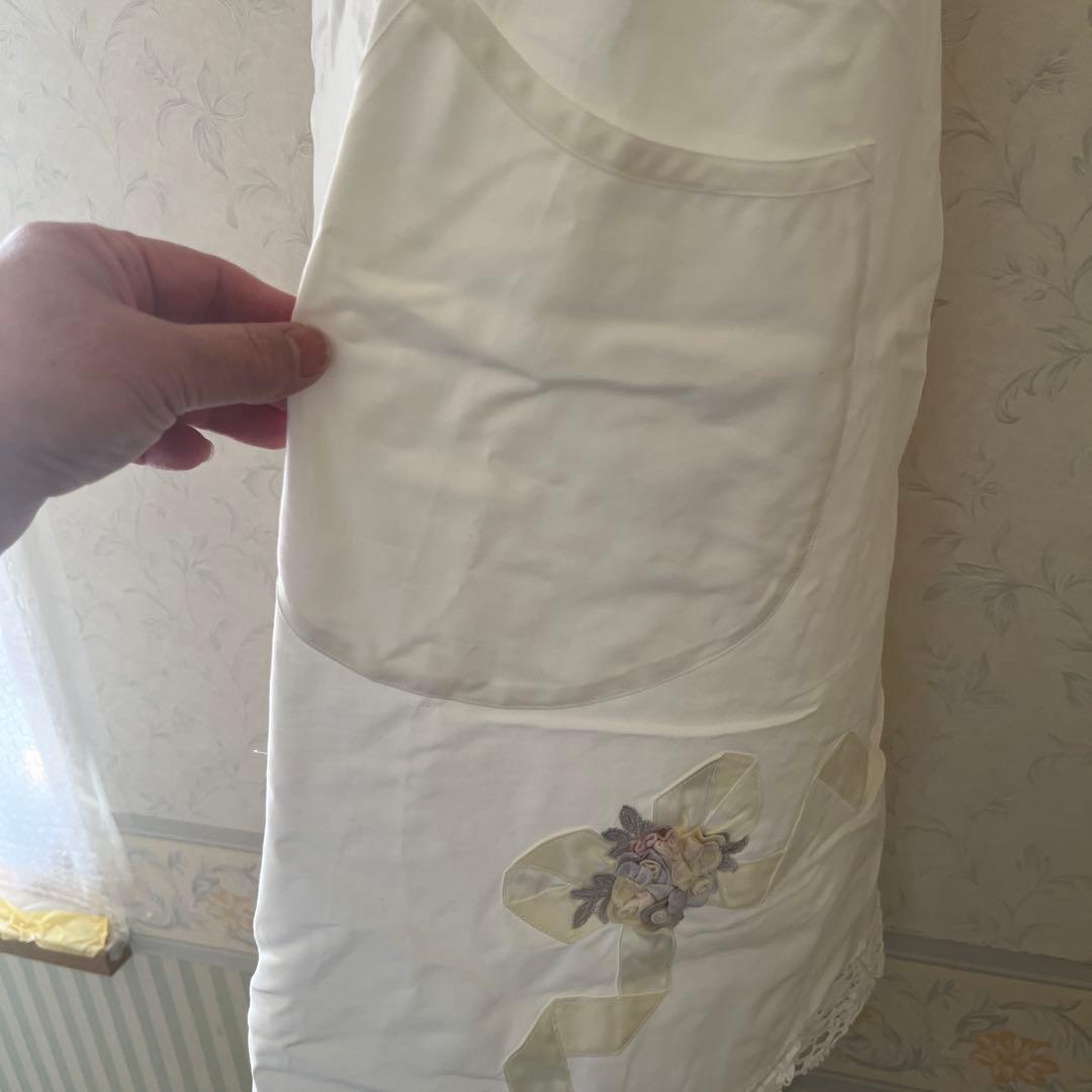 ホワイト花柄刺繍レースエプロン　さえら 母の日